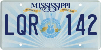MS license plate LQR142