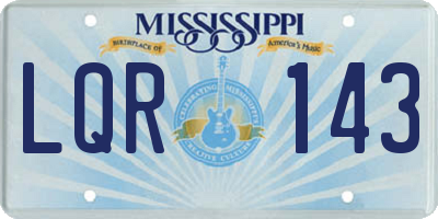 MS license plate LQR143