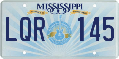 MS license plate LQR145