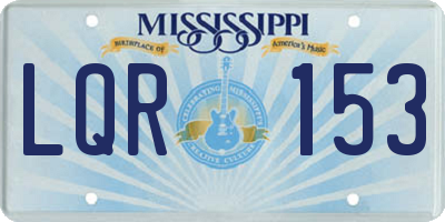 MS license plate LQR153
