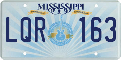 MS license plate LQR163