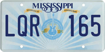 MS license plate LQR165
