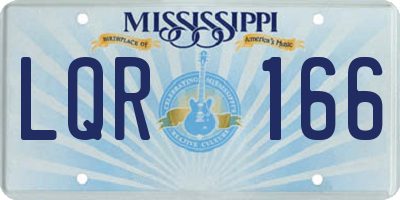 MS license plate LQR166