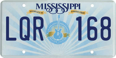 MS license plate LQR168