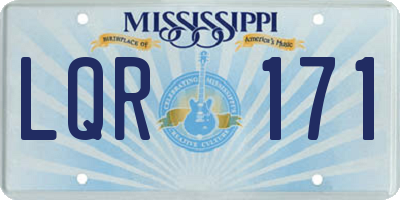 MS license plate LQR171