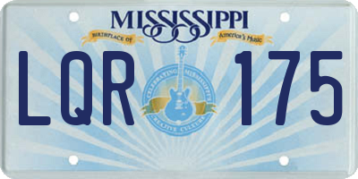 MS license plate LQR175