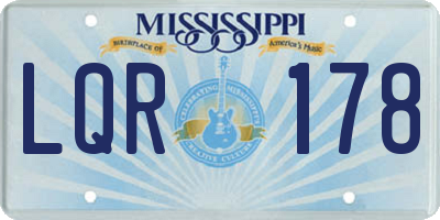 MS license plate LQR178