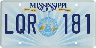 MS license plate LQR181