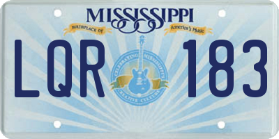 MS license plate LQR183