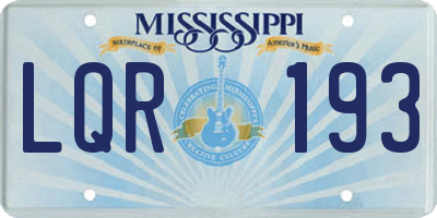 MS license plate LQR193