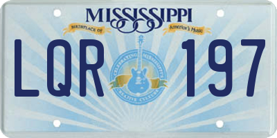 MS license plate LQR197