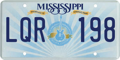 MS license plate LQR198