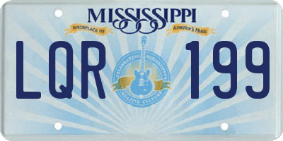 MS license plate LQR199