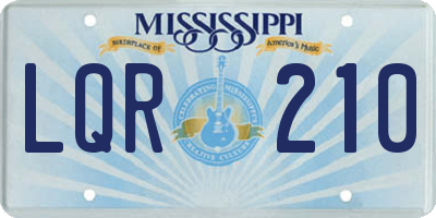 MS license plate LQR210