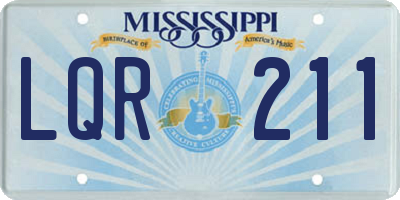 MS license plate LQR211