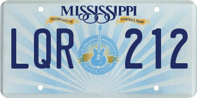 MS license plate LQR212