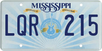 MS license plate LQR215
