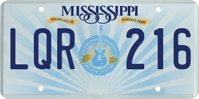 MS license plate LQR216