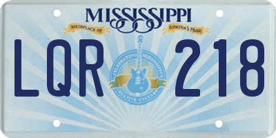 MS license plate LQR218