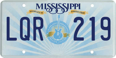 MS license plate LQR219