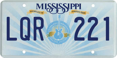 MS license plate LQR221