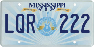 MS license plate LQR222
