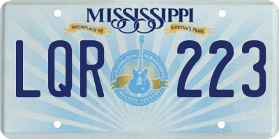 MS license plate LQR223