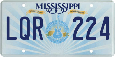 MS license plate LQR224