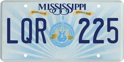 MS license plate LQR225
