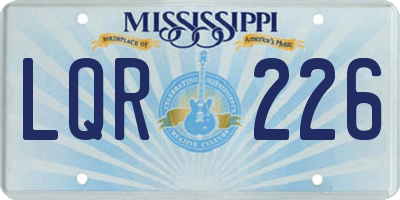 MS license plate LQR226