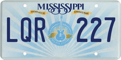 MS license plate LQR227