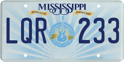 MS license plate LQR233