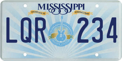 MS license plate LQR234