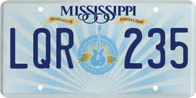 MS license plate LQR235