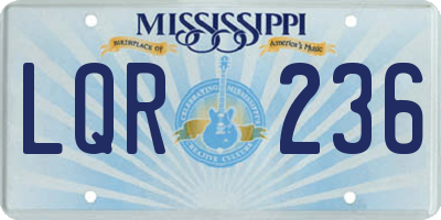 MS license plate LQR236
