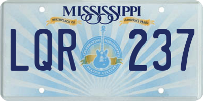 MS license plate LQR237