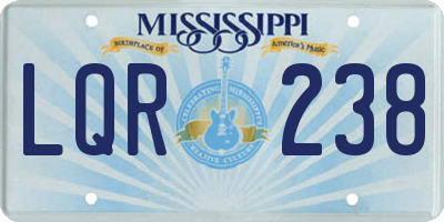 MS license plate LQR238