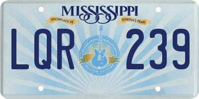 MS license plate LQR239