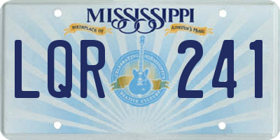 MS license plate LQR241