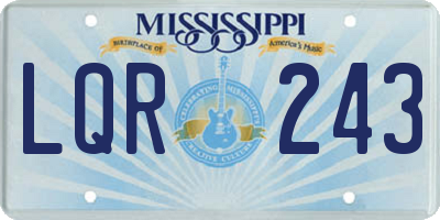 MS license plate LQR243