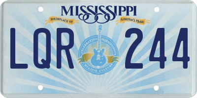 MS license plate LQR244