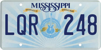 MS license plate LQR248