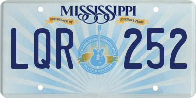 MS license plate LQR252