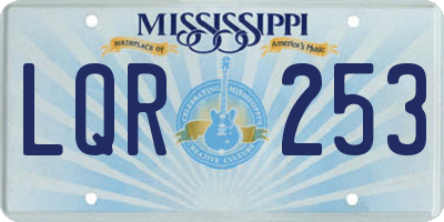 MS license plate LQR253