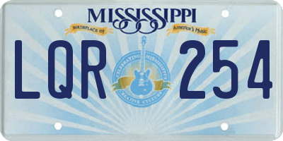 MS license plate LQR254