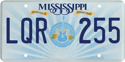 MS license plate LQR255