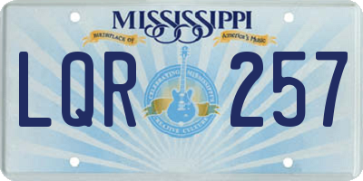 MS license plate LQR257