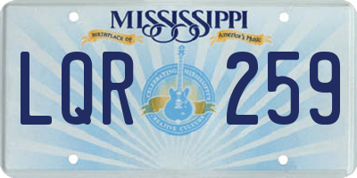 MS license plate LQR259