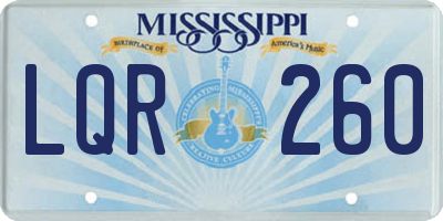 MS license plate LQR260