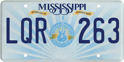 MS license plate LQR263